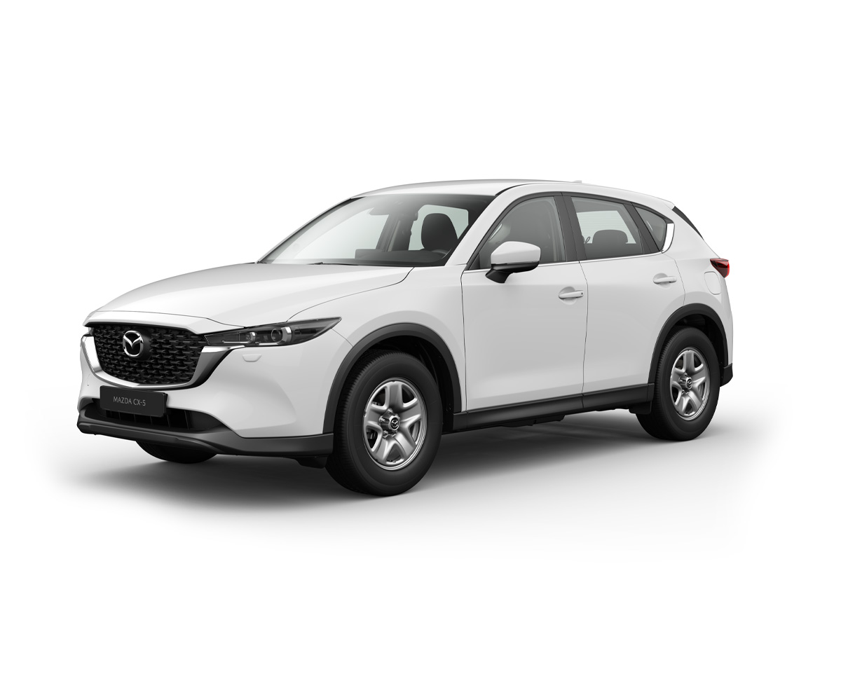 Mazda CX-5 klase Prime-Line u Arctic White boji spoljašnjosti.