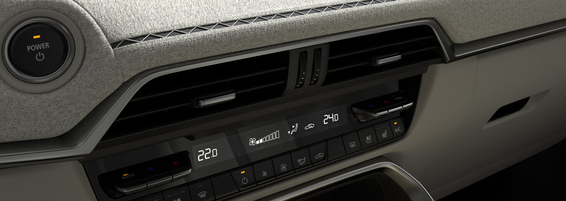 Der Innenraum des neuen Mazda CX-60 mit hochwertigen Materialien und traditionellen japanischen Textilien.