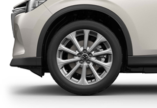 The 20-inch wheels of the all-new Mazda CX-60 in the Exclusive-Line grade.