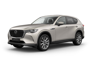 Den helt nye Mazda CX-60 i Sonic Silver eksteriørfarve i Exclusive-Line-kvaliteten