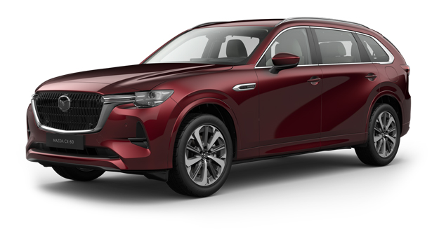 Mazda CX-80 in der Farbe Artisan Red