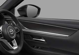 Brushed black Aluminium Film decoration in the Mazda CX-80 Homura Plus trim level