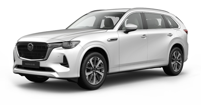 Mazda CX-80 in Rhodium White color