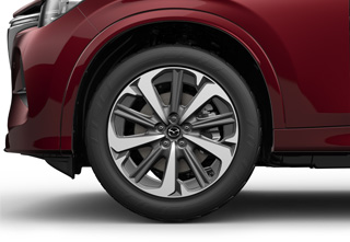 20 inch Grey alloy wheels on the Mazda CX-80 in the Takumi plus trim level