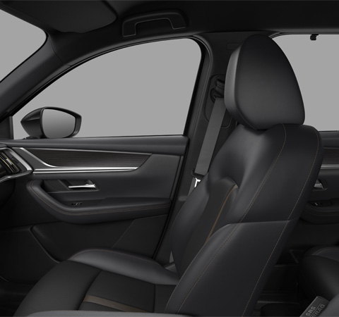 The Black Nappa Leather seat of the Mazda CX-80