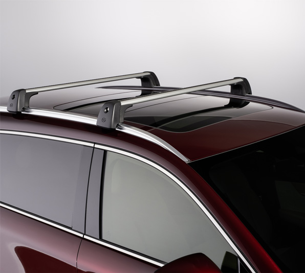 Roof rails mounted on top of the Mazda CX-80.