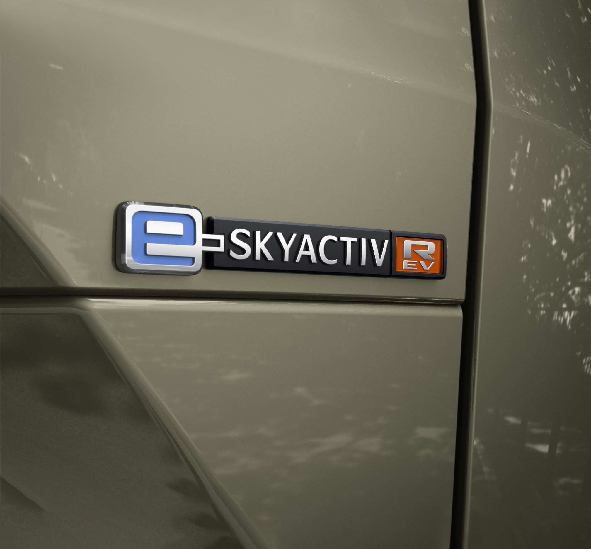 The e-Skyactiv-REV badge on the Mazda MX-30