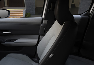 The Light grey cloth with dark grey trim in the Mazda MX-30 Prime-Line grade