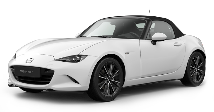 Mazda MX-5
 Roadster в цвят Arctic White