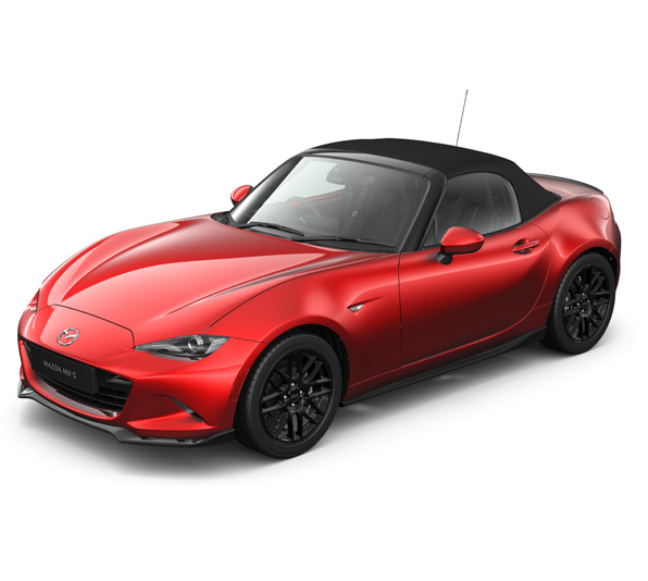 Mazda MX-5
 RF se sportovními spoilery na bílém pozadí.