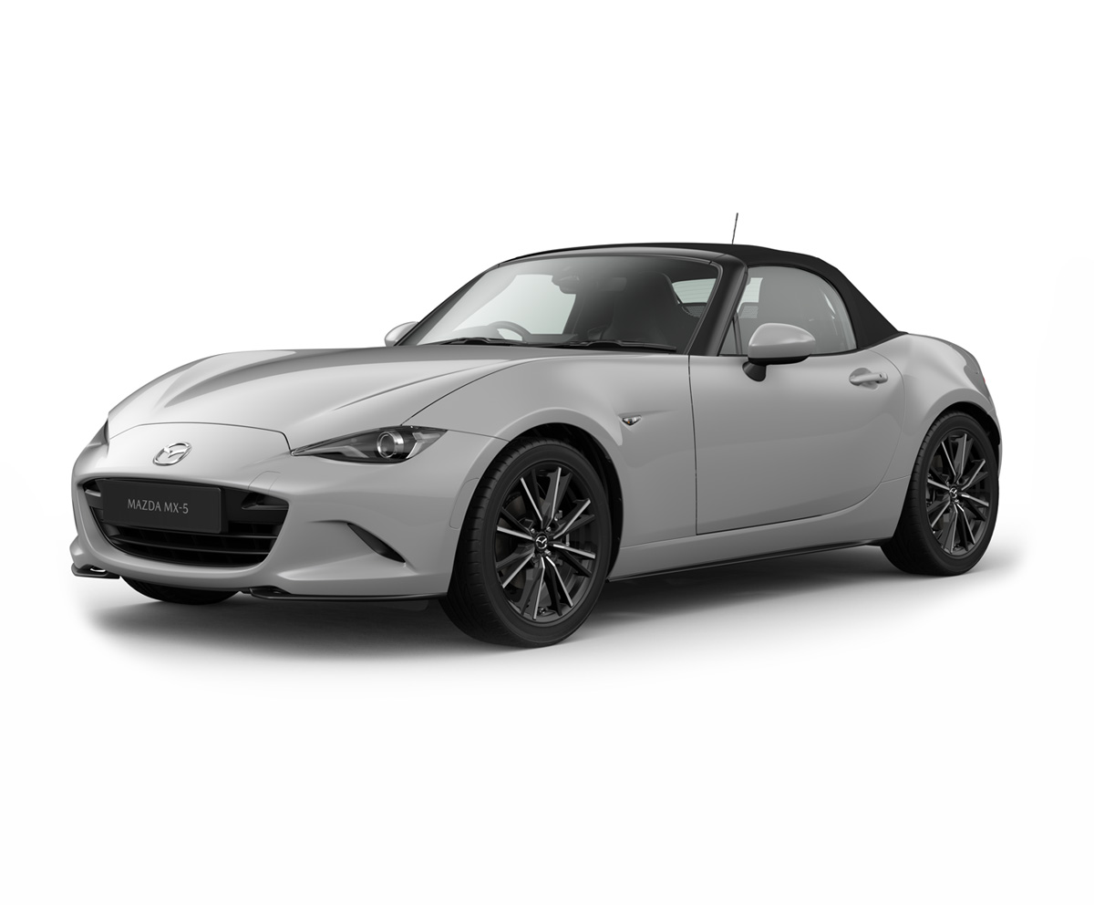 Mazda MX-5 Roadster in Aero Grey body color in Exclusive-Line equipment