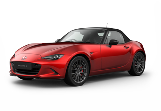 Mazda MX-5 Roadster in Soul Red Crystal body color in Homura equipment