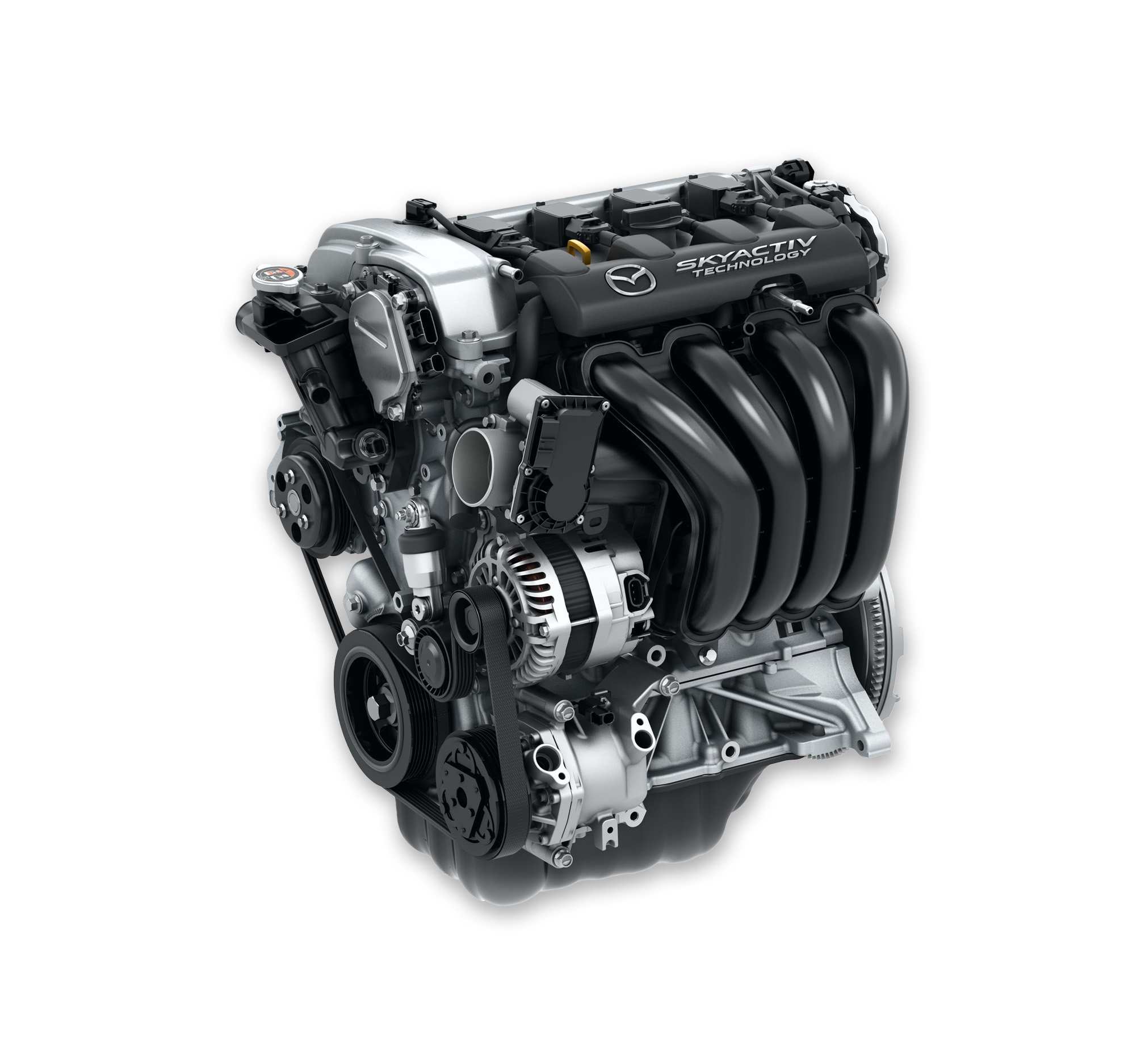 A close up image of the Madza MX5’s engine.