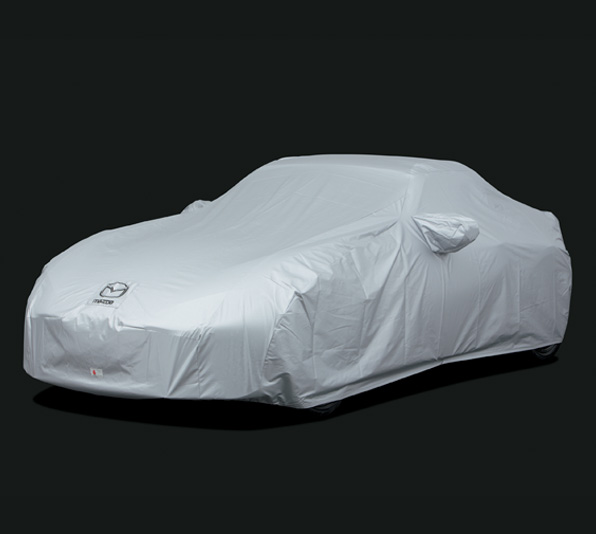 The Mazda MX-5
 RF covered with a white cover.