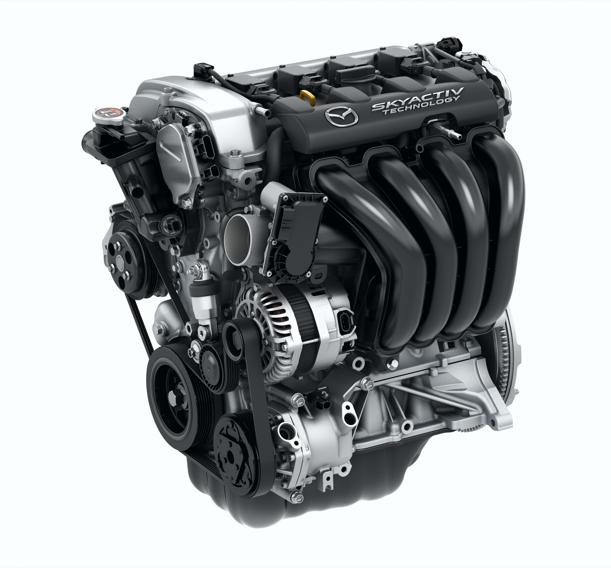 A close up image of the Madza MX5’s engine.