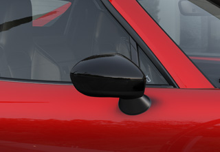 Outer door mirror - Piano Black on the Mazda MX-5
 RF Homura trim level