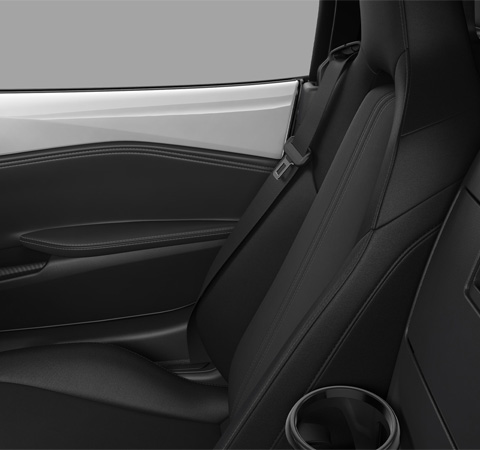 The Black cloth Seat of the MX-5 Soft-top.