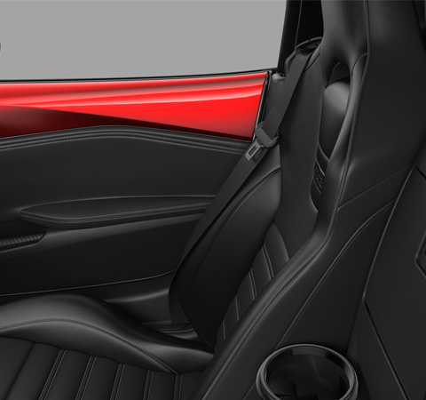 The Recaro seats of the MX-5 Soft-top.