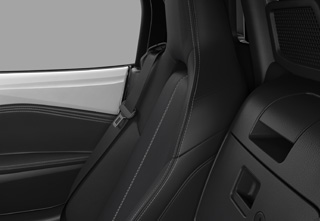 Leather seats (black) with perforation in the Mazda MX-5
 Roadster Exclusive-Line trim level