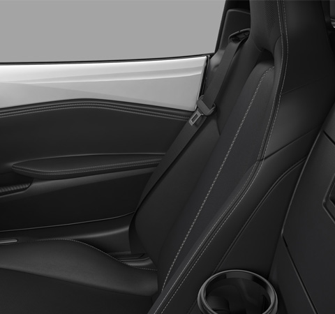 Leather seats (black) with perforation of the MX-5 Hard-top