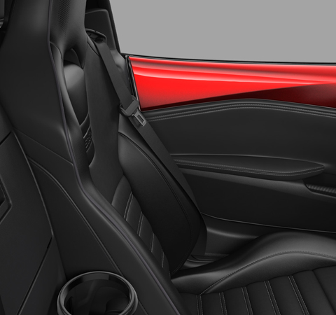 The Recaro seats of the MX-5 Hard-top.