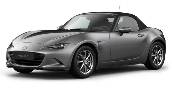 Mazda MX-5 Roadster v šedé barvě Machine Grey