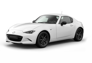 Mazda MX-5 RF i karrosserifarven Arctic White med Prime-line-udstyr