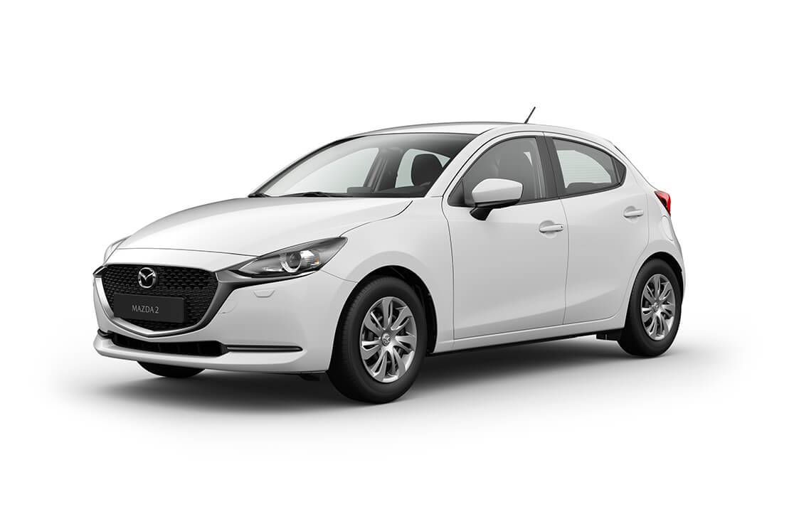 Mazda2 v barvě Arctic white, výbava Emotion
