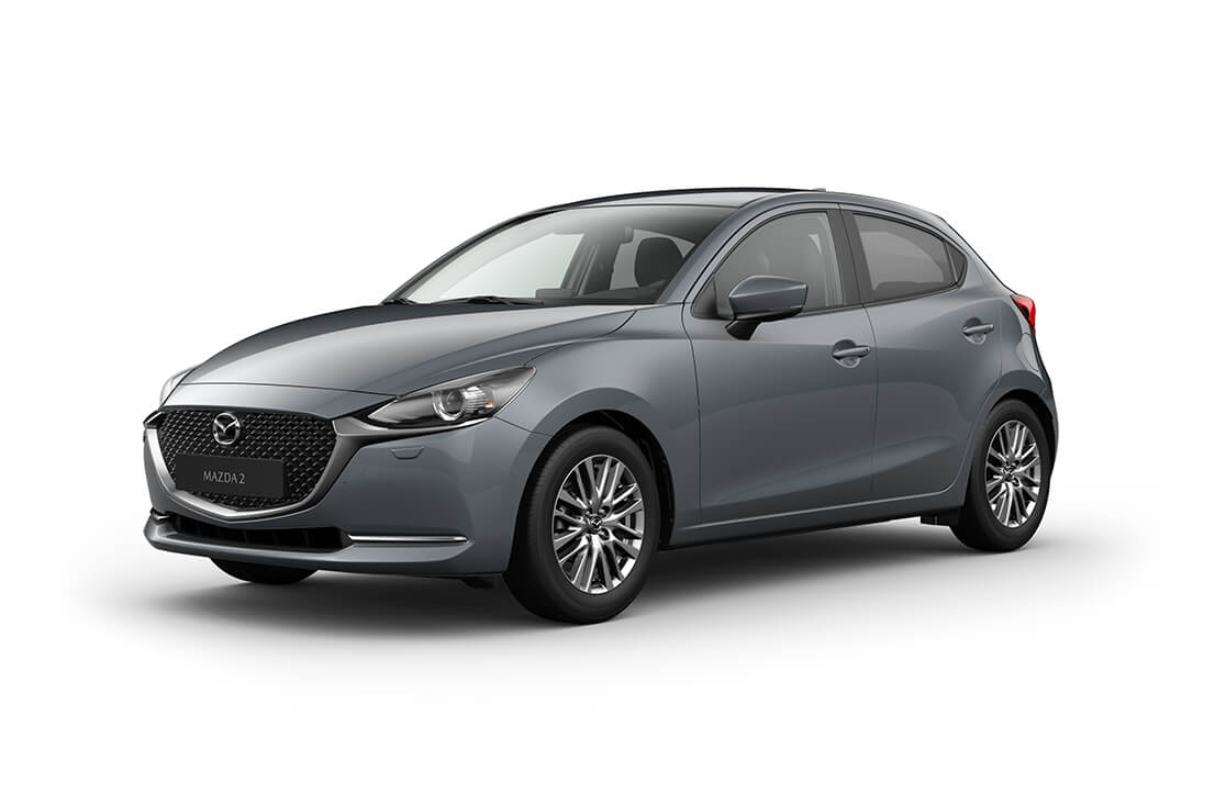 Mazda2 v barvě Polymetal Gray, výbava Revolution